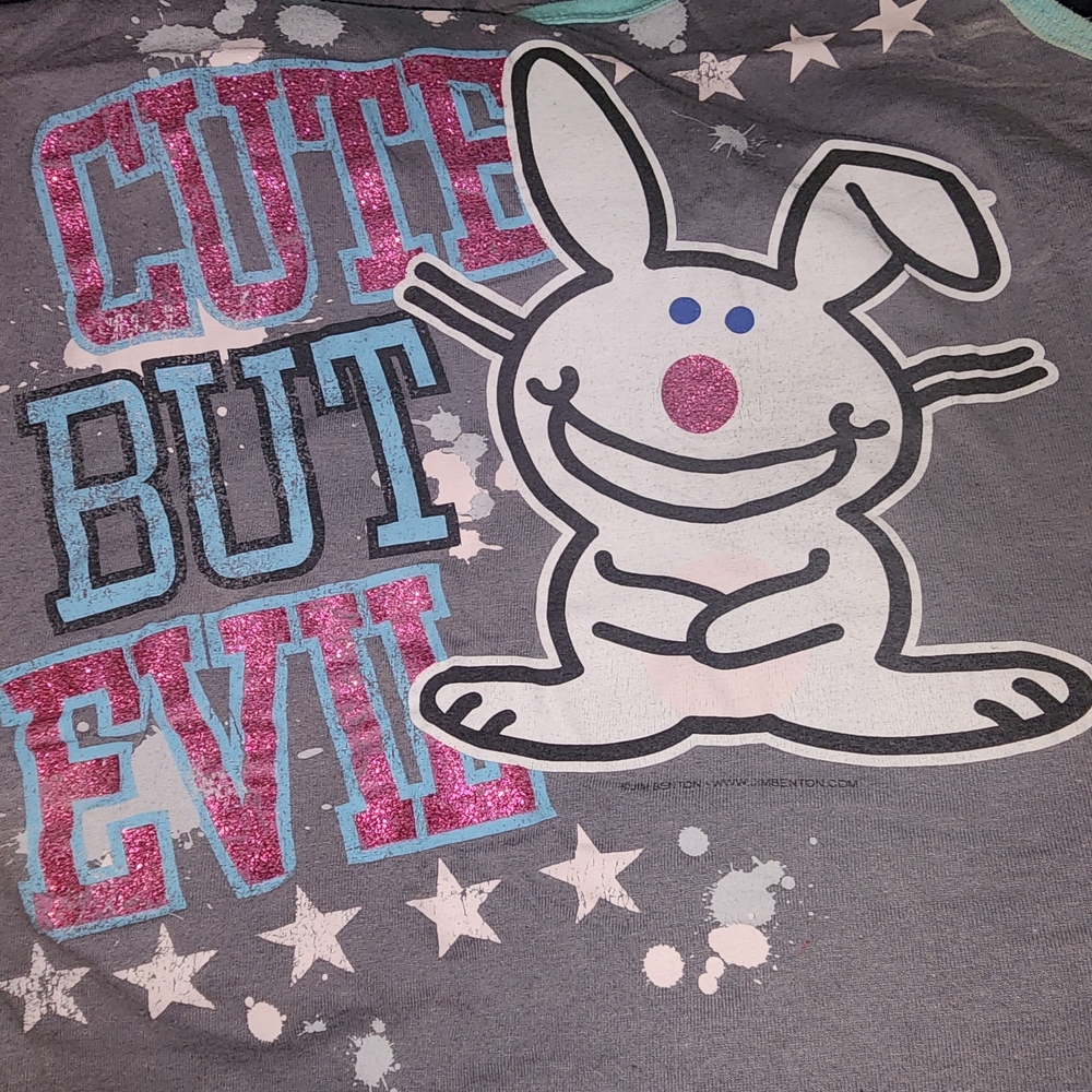 Used, Gray Racerback Tank Top with Cute But Evil Graphic - Picture 5 of 7